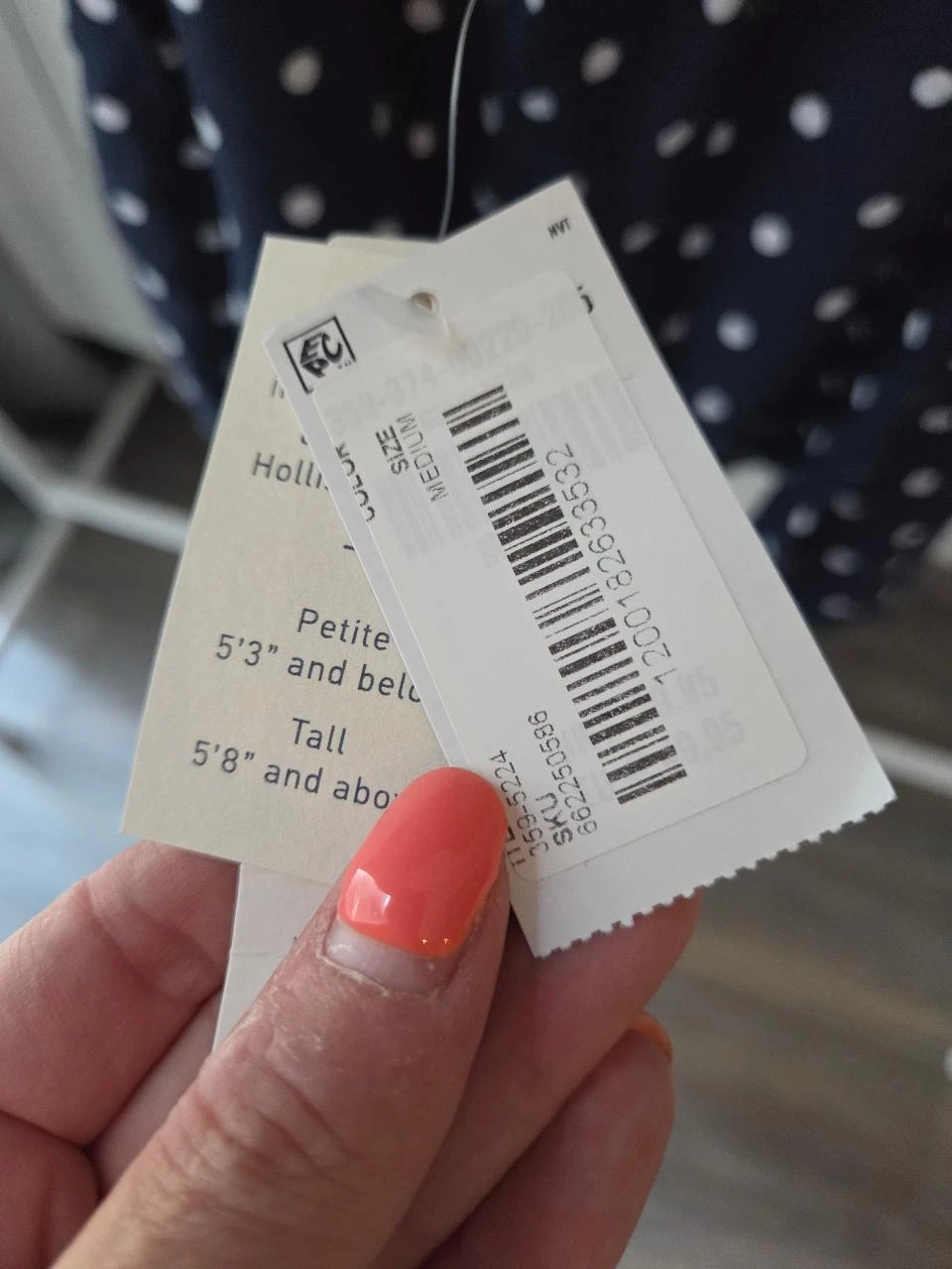 Robecourte Hollister bleu marine à pois blancs • Mélange lin • Taille M – photo 7